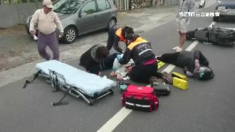 爆胎害母子摔車　民眾熱心安撫男童
