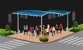 過馬路,斑馬線,行人投影,神器,深圳,大陸　圖／翻攝自深圳新聞網