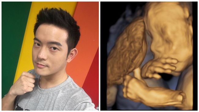 宥勝曬照宣布老婆懷孕　兒子腹中比讚