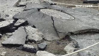 馬路炸裂畫面曝光　連紅綠燈也遭震碎