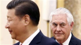 美國國務卿提勒森、大陸主席習近平／（圖／美聯社／達志影像）