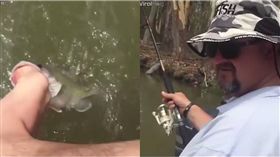 捕魚,釣魚,蝦子,釣竿,腳趾,魚餌　圖／翻攝自UNILAD臉書