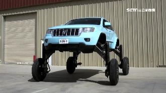 一個按鈕就變身　這台車竟能跨過車陣