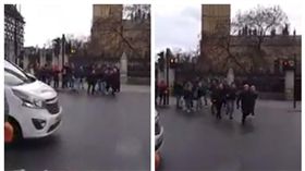 英國會恐攻　台灣遊客拍下直擊影片（圖／翻攝自英國雅虎twitter)