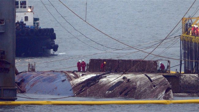 南韓世越號沉沒3年　船體首打撈現身