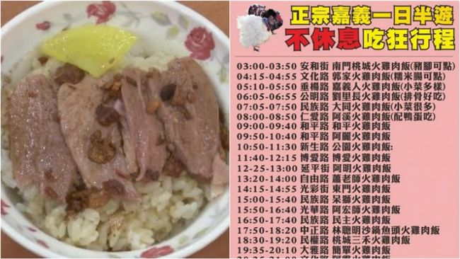 狂吃行程　一日半吃完嘉義火雞肉飯