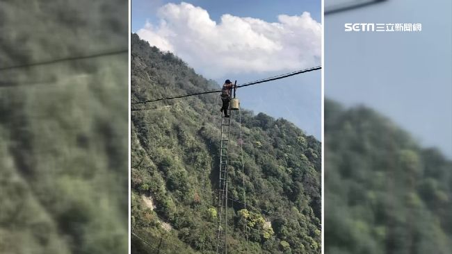 農民攀超高梯修水管　網：特技水電工
