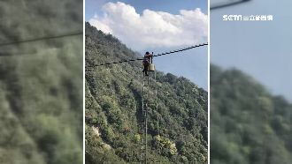 農民攀超高梯修水管　網：特技水電工