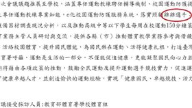 ▲體育署新聞稿出包，赫然出現「雞雞選手」不雅字眼。（圖／截自體育署新聞稿）