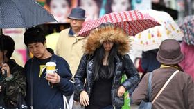 下雨,降雨,天氣,氣象,寒流,冬天,濕冷 圖／中央社