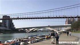 好天氣、晴朗、太陽、溫暖、放假、休閒、碧潭、吊橋（圖／記者周筠羚攝）