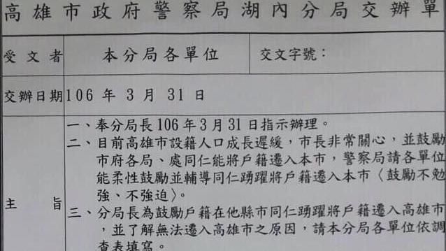 強制遷戶口不遷寫報告？！基層警反彈