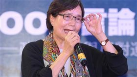 「100%言論自由」政論雜誌與反對運動特展開幕記者會6日在國家人權博物館籌備處景美人權文化園區舉行，總統府資政葉菊蘭（圖）出席致詞。
中央社記者吳翊寧攝  106年4月6日