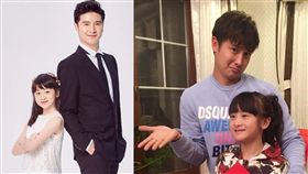 田亮,森碟（合成圖／田亮微博）