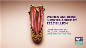 英國,婦女平等黨,女性,下體,包包,家暴,海報(http://www.independent.co.uk/news/uk/home-news/womens-equality-party-poster-campaign-purse-vagina-tabitha-morton-liverpool-mayoral-elections-a7671346.html)