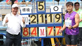 ▲鄭兆村打破以84公尺77男子標槍全國紀錄。（圖／中華民國田徑協會提供）