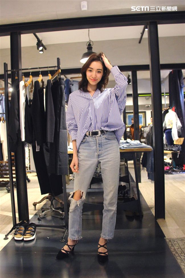 ▲日本新人氣名模吉田沙世穿搭示範。（圖／龐文宏攝影）