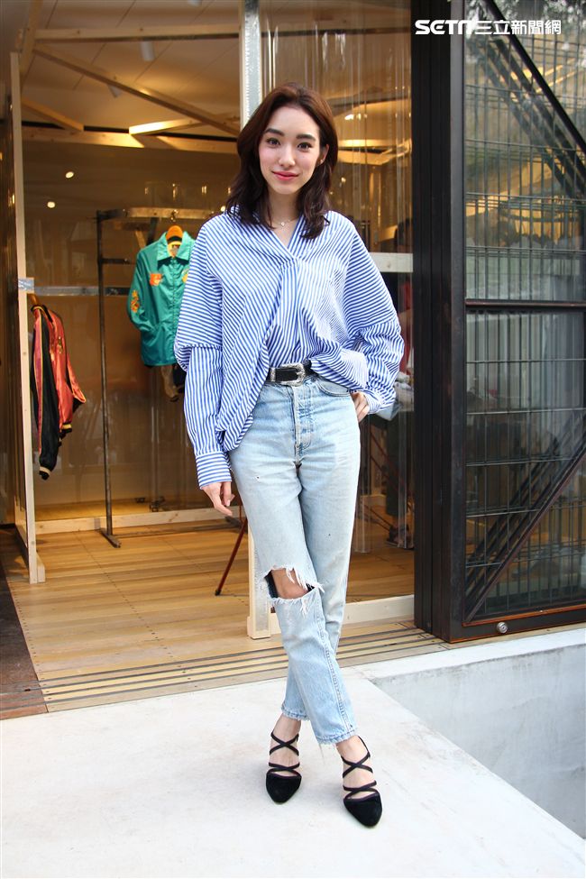 ▲日本新人氣名模吉田沙世穿搭示範。（圖／龐文宏攝影）