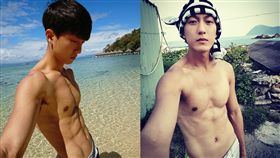 「有肌」圖多／邱昊奇海邊大解放！超性感冰塊盒腹肌好誘人　圖／翻攝自邱昊奇臉書