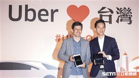 Uber13日宣布重回台灣市場,亞太區總經理Mike brown,台灣區總經理顧立楷 圖／記者林敬旻攝