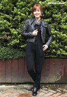 性感女神梁以辰，拍攝意外車禍驚險場景。（記者邱榮吉/攝影）