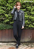 性感女神梁以辰，拍攝意外車禍驚險場景。（記者邱榮吉/攝影）