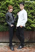 喬殷浩‧喬妹與性感女神梁以辰，拍攝意外車禍驚險場景。（記者邱榮吉/攝影）