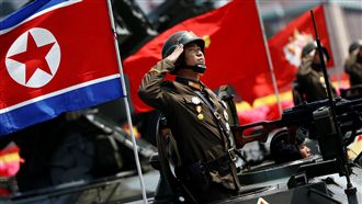 北韓太陽節大閱兵16：9。（圖／路透社／達志影像）