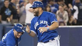 藍鳥Kendrys Morales敲出再見全壘打，中止球隊七連敗。（圖／路透社／達志影像）