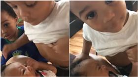 兄妹,哺乳,哭鬧,嬰兒,紐約,掀衣,母乳,奶頭/YouTube