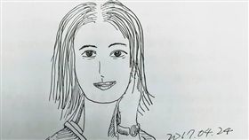 吳思瑤，素描（圖／翻攝自鄭運鵬臉書）