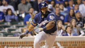 ▲密爾瓦基釀酒人強打Eric Thames開季19戰快掃10轟。（圖／美聯社／達志影像）