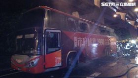 國道一號桃園客運起火／翻攝畫面