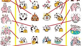 微信貼圖「胡渣熊和傲嬌鴨」整組抄襲知名LINE貼圖「卡娜赫拉」（圖／翻攝自人3 x steal3粉絲團）