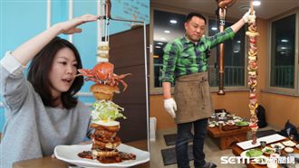 超狂美食！螃蟹漢堡包、比人高烤肉串