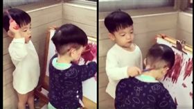 飛飛翔翔,畫畫 圖／翻攝自黑人臉書