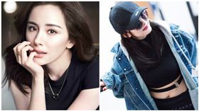 楊冪,短裙,機場時尚,美腿,小蠻腰/微博