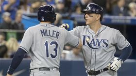 光芒Logan Morrison敲出2分砲。（圖／美聯社／達志影像）