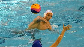 水球測試賽中華隊(白帽)不敵馬來西亞。（圖／世大運提供）