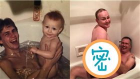 洗澡,父子,泡澡,父親,Tyler Walker　圖／翻攝自臉書