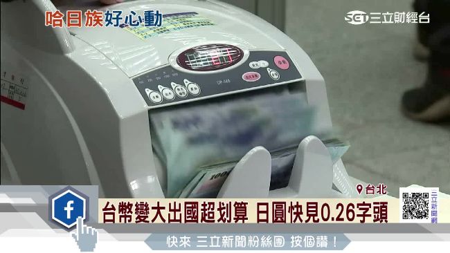 日圓快見0.26！哈韓族換匯沒甜頭