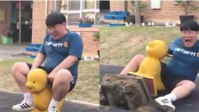 公園,遊樂設施,搖搖馬,南韓,地裂術　圖／翻攝自Bling_krrr臉書