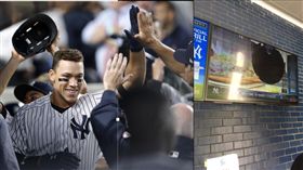  Aaron Judge全壘打擊中外野電視。（圖／翻攝自推特）