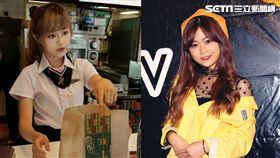 兩年前爆紅「麥當勞正妹」甜美的徐薇涵，現在（右）外型更加自然可愛。（組合圖／翻攝自網路／龐文宏攝影）