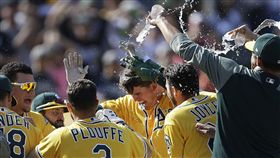 ▲Ryon Healy再見全壘打。（圖／美聯社／達志影像）