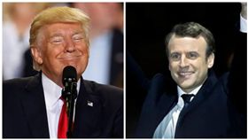 川普、馬克宏（圖／美聯社／達志影像）