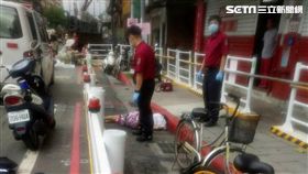 八旬邱姓老翁從自家大廈12樓一躍而下，當場死亡，警方訪查後順利聯絡上家屬，警方初步研判是久病厭世所致（翻攝畫面）