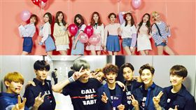 TWICE,EXO (合成圖／EXO、TWIC臉書）