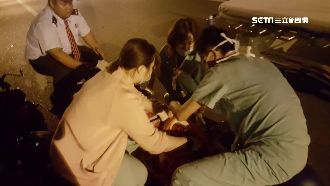 不顧滿地碎玻璃　4醫護馬路邊救傷患