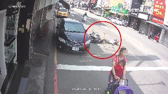 逢甲超滑人孔蓋！騎士倒直撞3母女